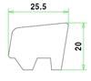 Meranti ventilatieglaslat - wit gegrond 20x25 mm